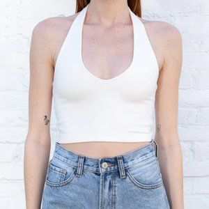 Brandy Melville White Halter Crop Top